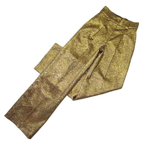 NWT Sezane Theophile Trouser in Royal Jacquard Gold Wide Leg Pants 34 / 2 - Picture 3 of 10